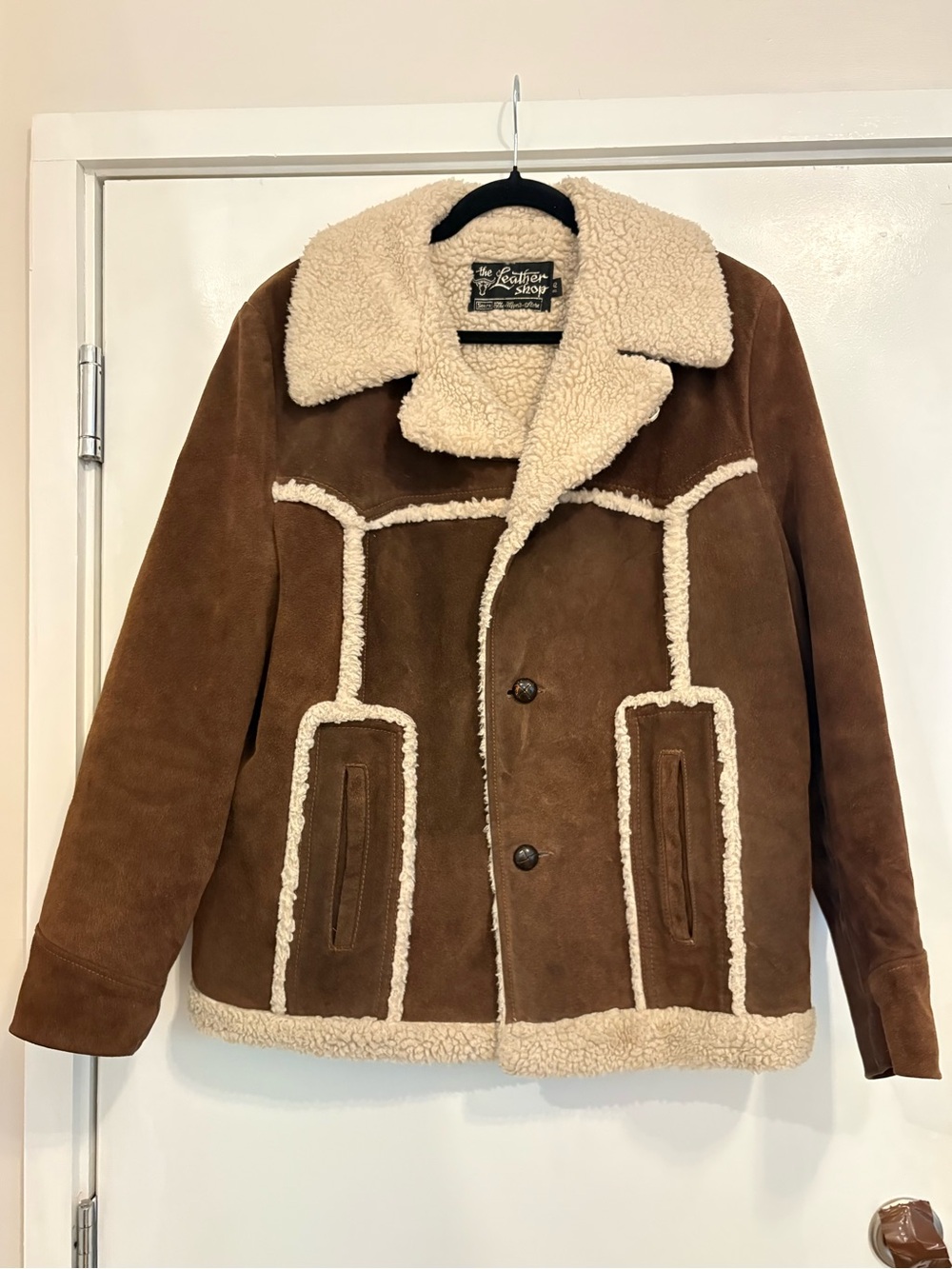 Vintage Sears The Men's Leather Shop Suede Faux Sherling Jacket
